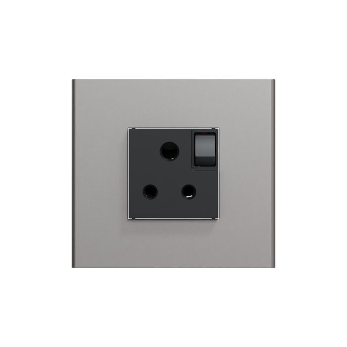 Switched Socket - Warm Grey