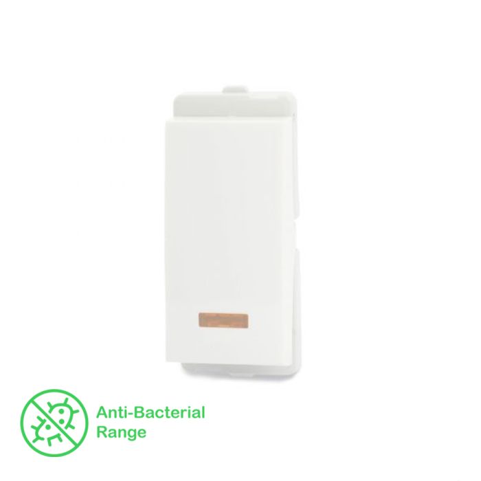 Buy 16AX 1 way 1 Module Switch with indicator - White Livia AB