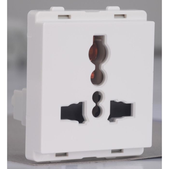 13A Multi Pin Socket with Shutter - White main product photo