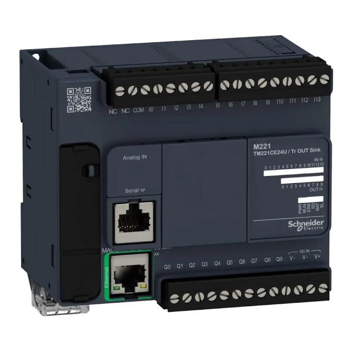 Logic controller, Modicon M221, 24io tr.npn ethernet