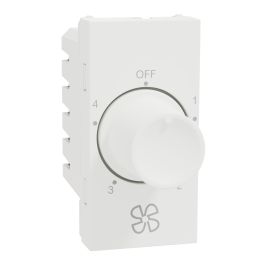 Fan Regulator, Miluz Zeta, 4-Step, 1 Module, White