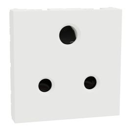 Socket Outlet, Miluz Zeta, 6A, 3 Pin, 2P+E, With Shutter, 2 Module, White