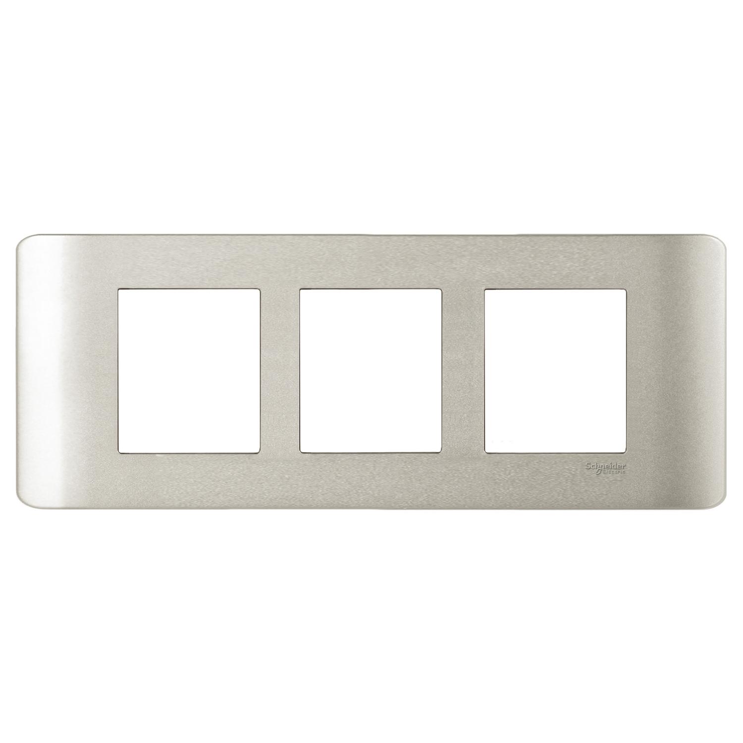 ZENcelo India - 6 Module Grid and Cover frame - Satin Silver