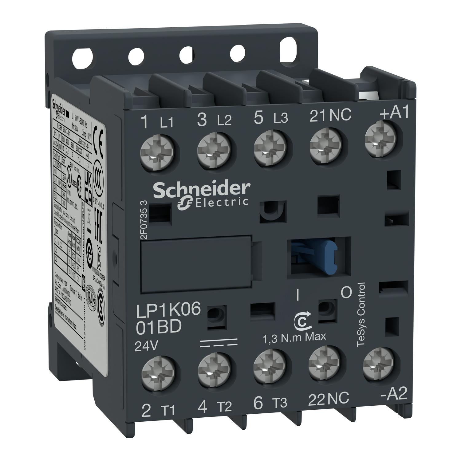 3P CONTACTOR 9A AC3 4KW 24VDC COIL