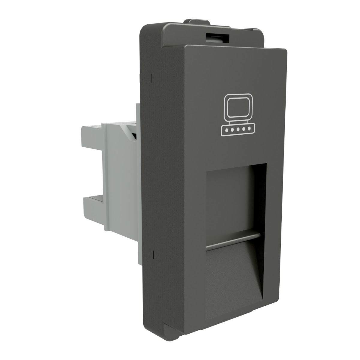 Data socket, Livia, RJ45, cat6, painted grey